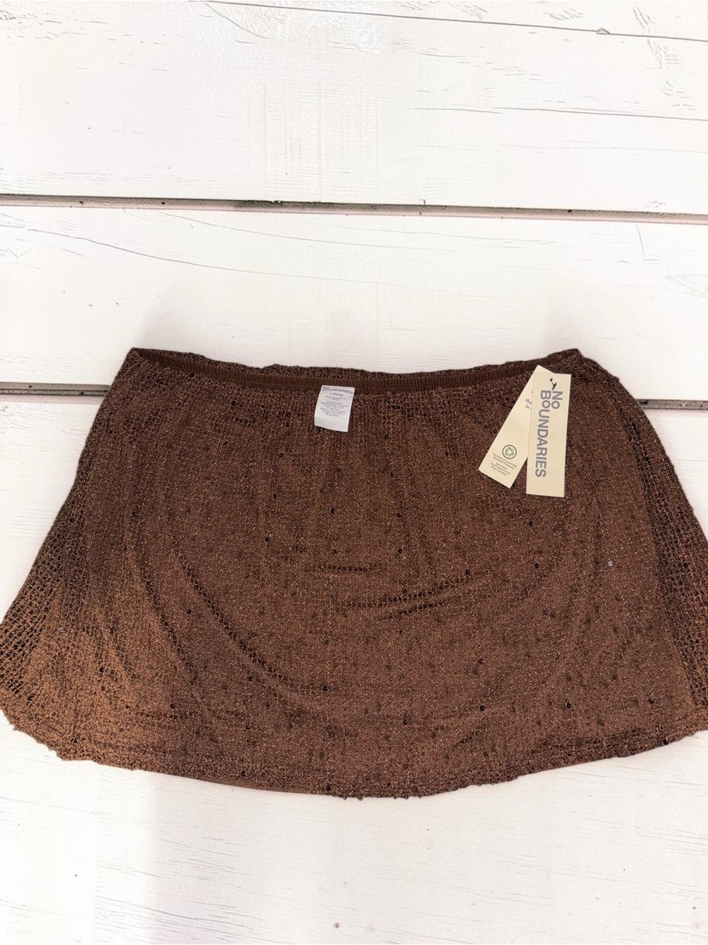 No Boundaries Brown Knit Mini Skirt